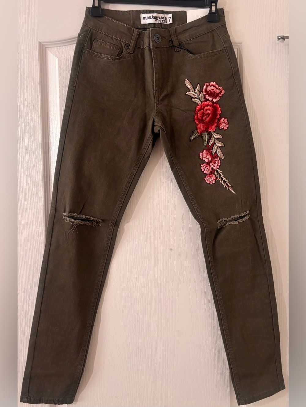 Monkey Ride Jeans Olive Skinny Jeans NWT - Picture 2 of 6